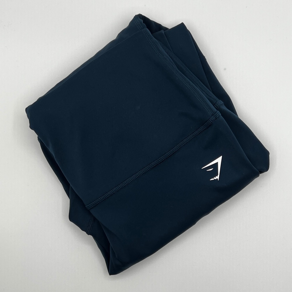 Gymshark Everyday Foldover Leggings Womens M‎ Navy Blue Excellent High Waisted